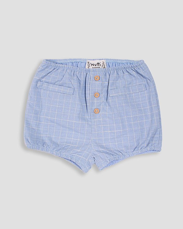 Tapa fralda retrô Xadrez azul