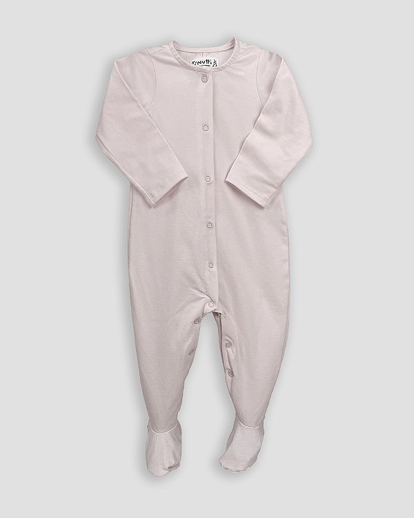 Macacão basic com pé Rosa bebê