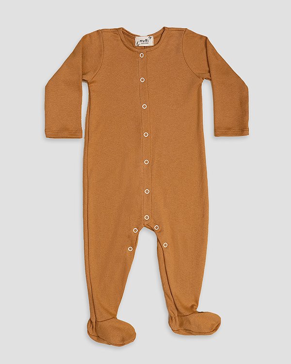 Macacão basic com pé Caramelo