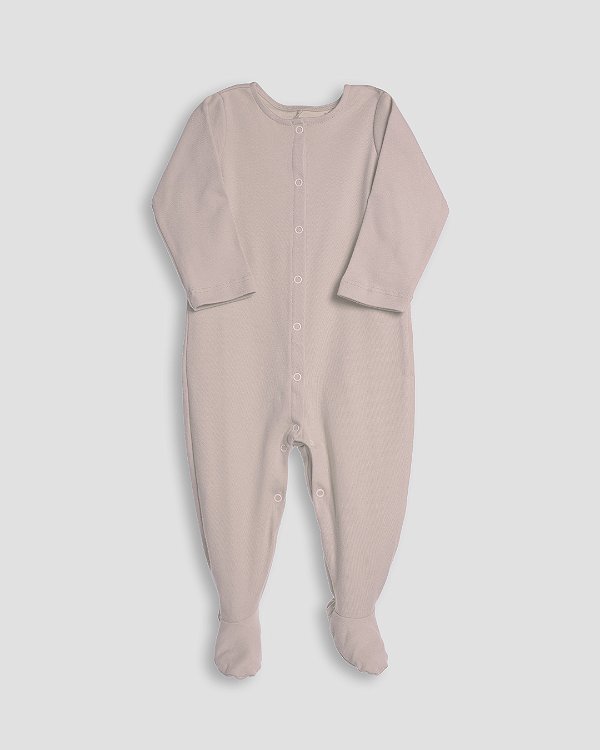 Macacão basic com pé Bege