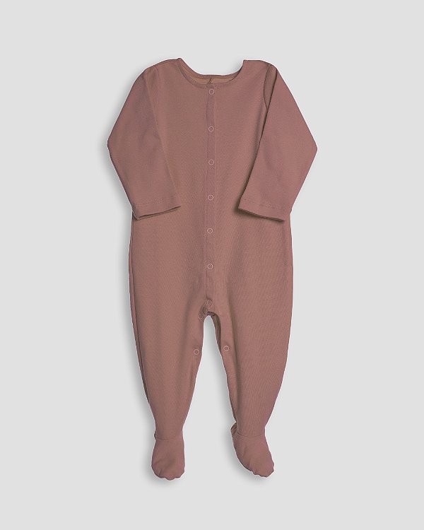 Macacão basic com pé Marrom