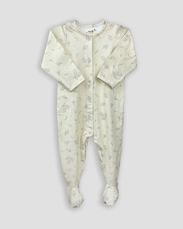 Macacão basic com pé Florzinhas