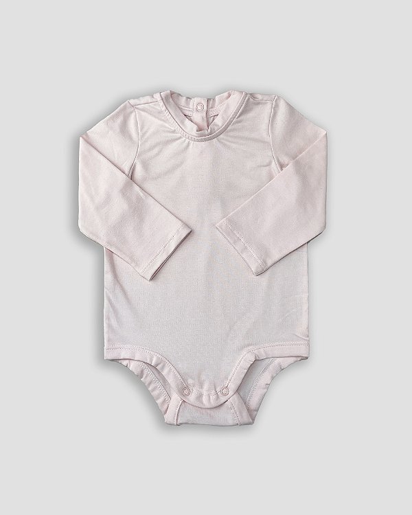Body básico manga longa Rosa bebê