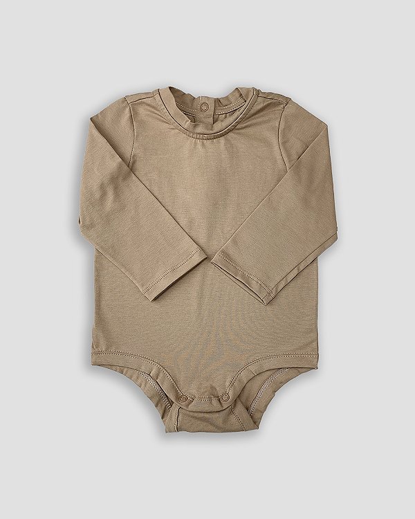 Body básico manga longa Marrom