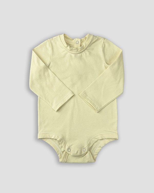 Body básico manga longa Amarelo