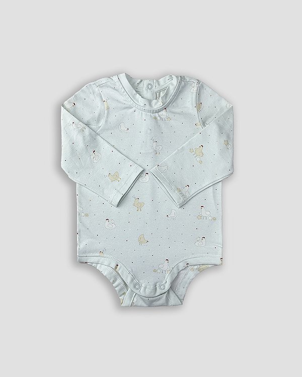 Body básico manga longa estampado Cocoricó