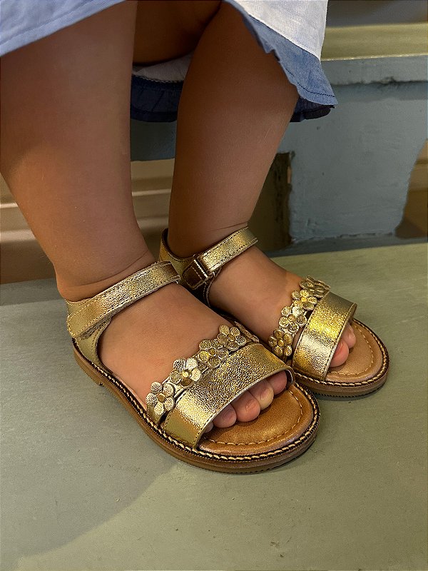 Sandália flor nutti Dourado