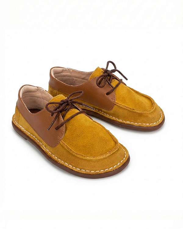 Sapato Tabuleiro couro Mostarda