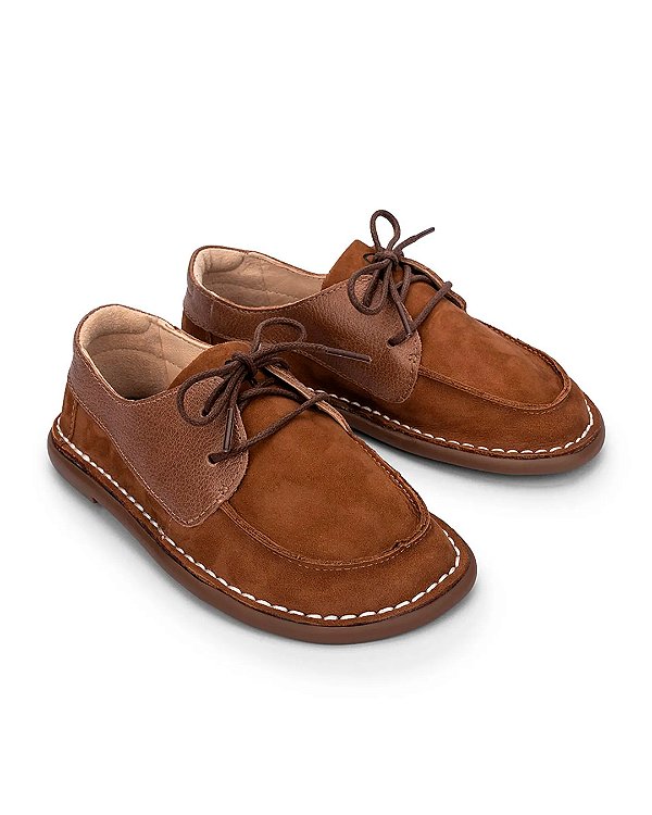 Sapato Domino Couro Canela/castanha