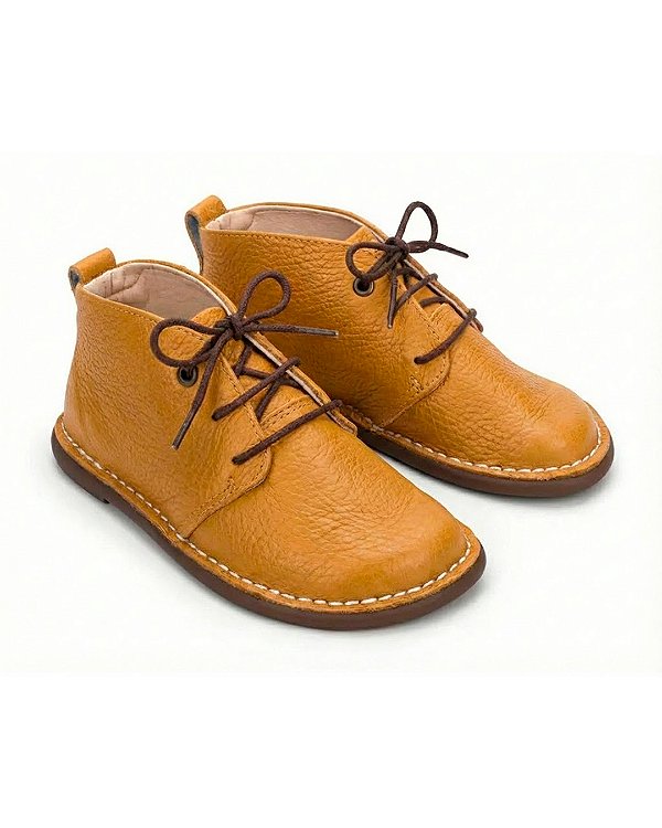 Sapato Bambole Couro Mostarda