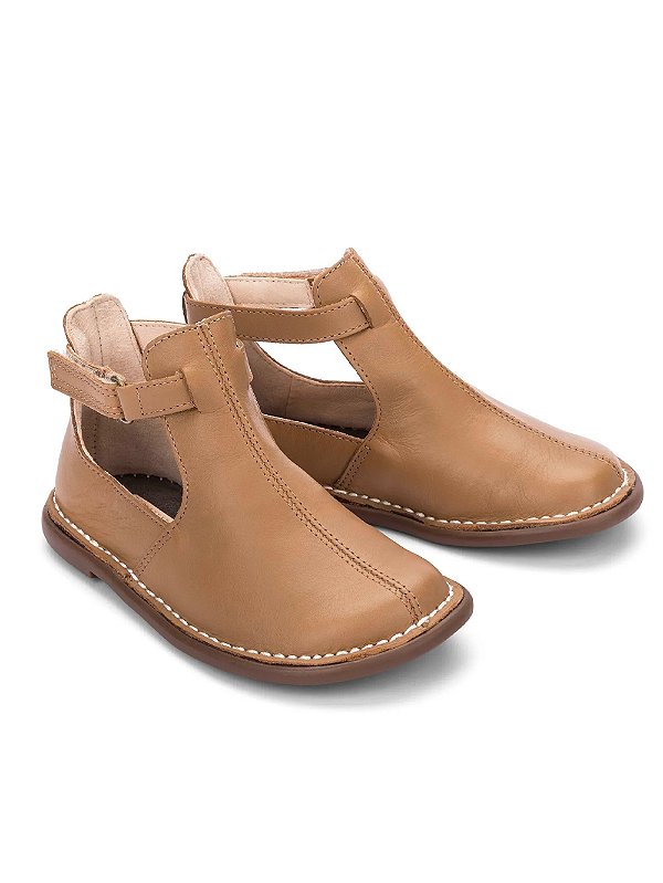 Sapato meia lua couro Caramelo