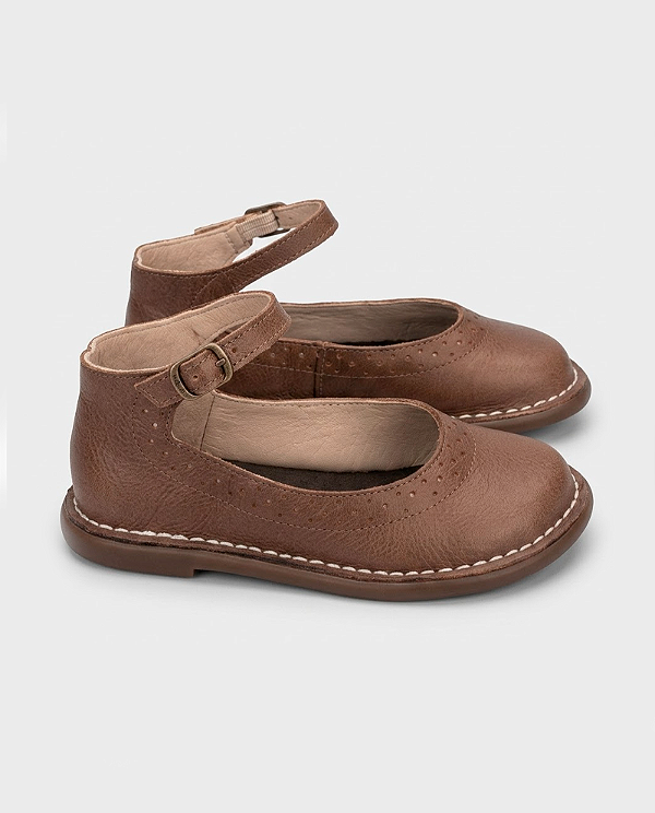 Sapato Patinete couro Castanha