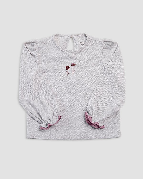 Blusa comfy Rosa claro Cinza