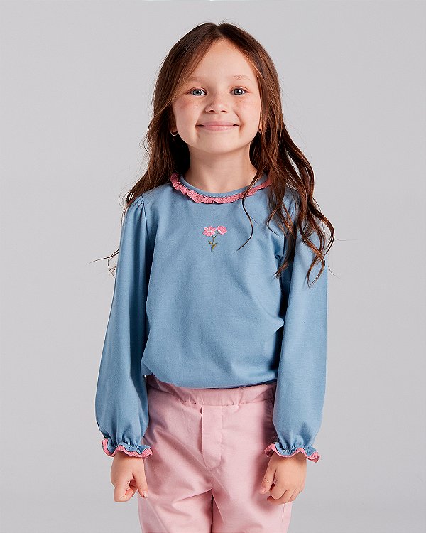Blusa cantiga Azul