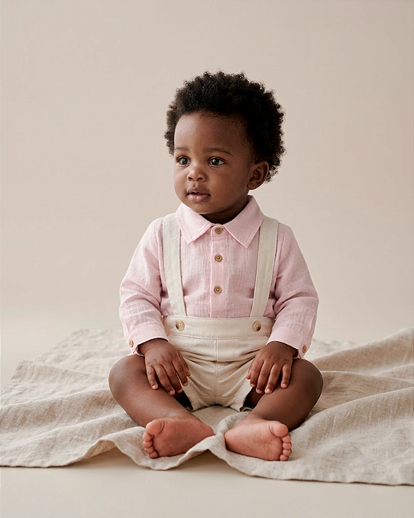 Body camisa Rosa bebê