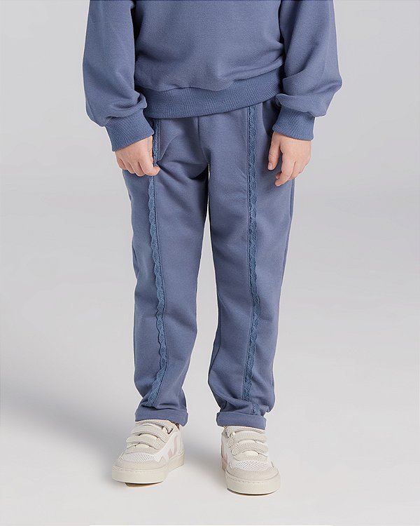 Calça babados Azul
