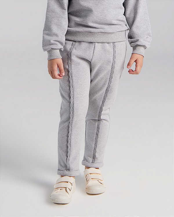 Calça babados Cinza