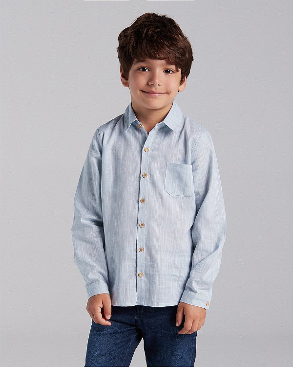 Camisa madeira Azul claro