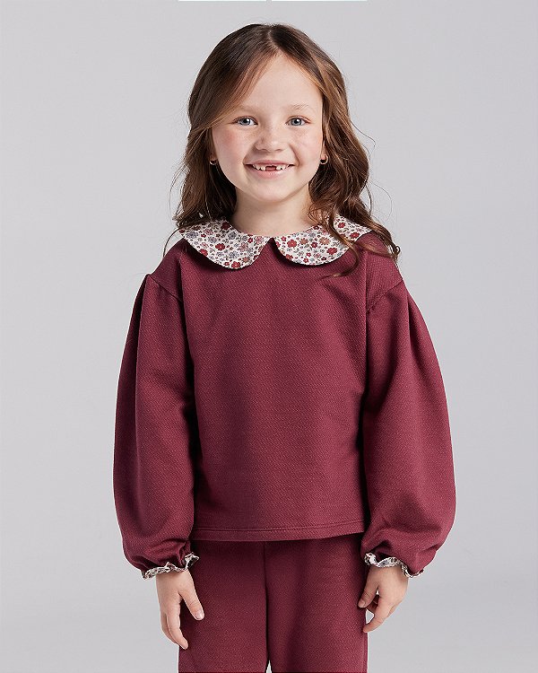 Moletom jardim Bordô