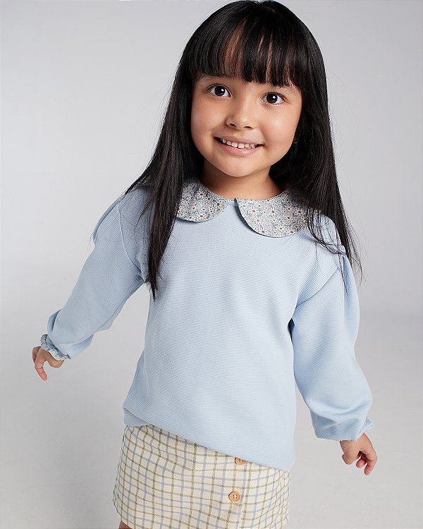 Moletom jardim Azul claro