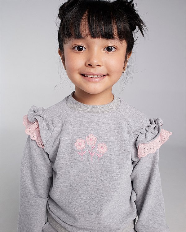 Moletom magnólia Cinza