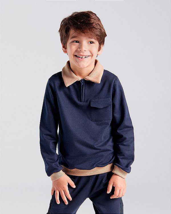 Moletom floco de neve Marinho