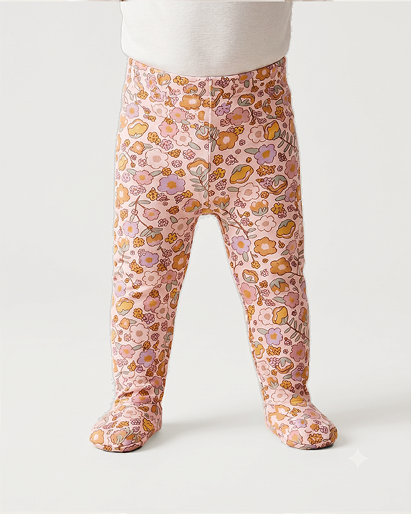 Calça comfort com pé estampada Encanto