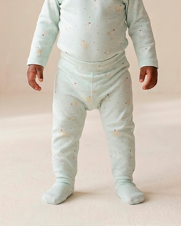 Calça comfort com pé estampada Cocoricó