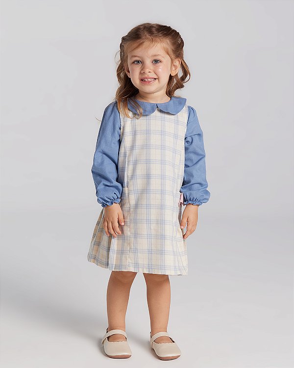 Vestido bossa Xadrez rosa