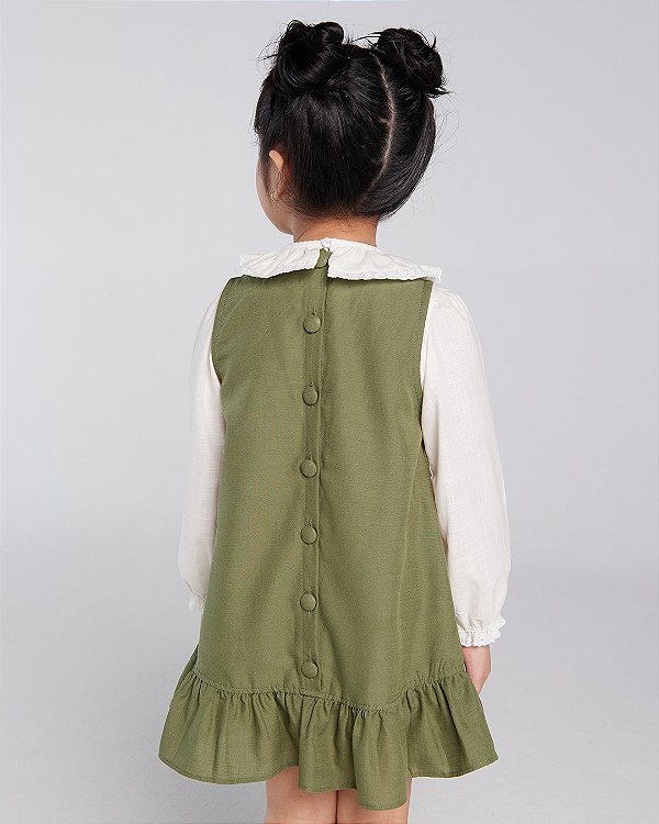 Vestido amarelinha Verde musgo