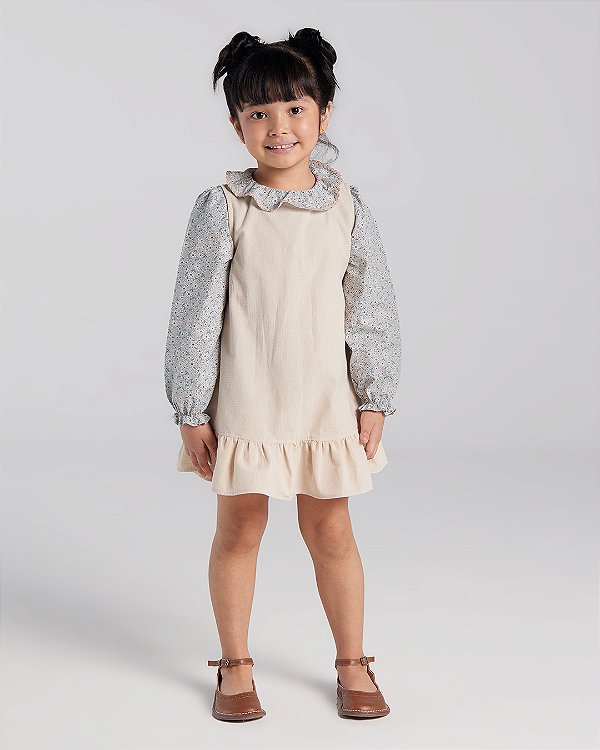 Vestido amarelinha Bege