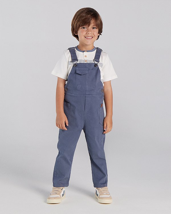 Jardineira cotelê Azul