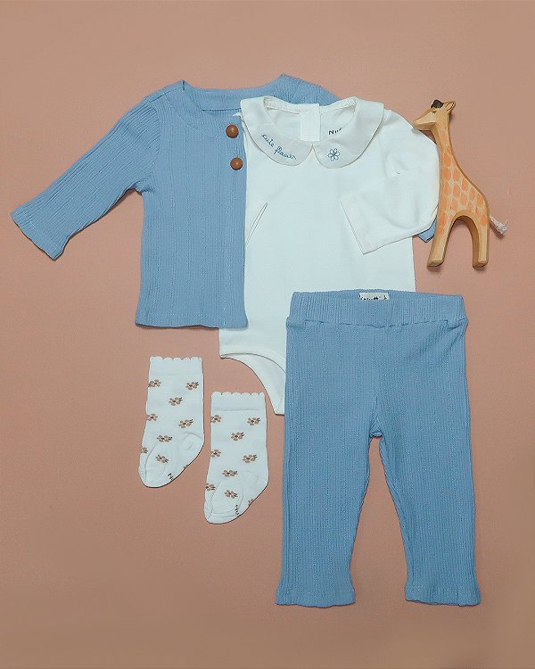 Calça neve Azul algodão doce