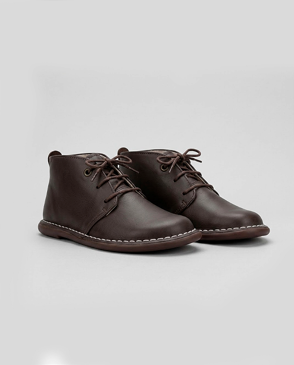 Bota bambolê couro Chocolate Petit Cheval
