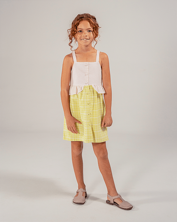 Vestido encanto Rosa claro com lima