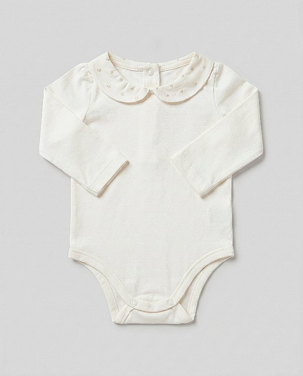 Body baby poá Off-white + areia