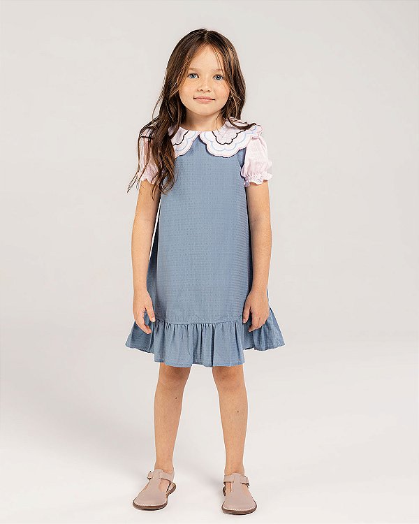 Vestido amarelinha Azul cobalto