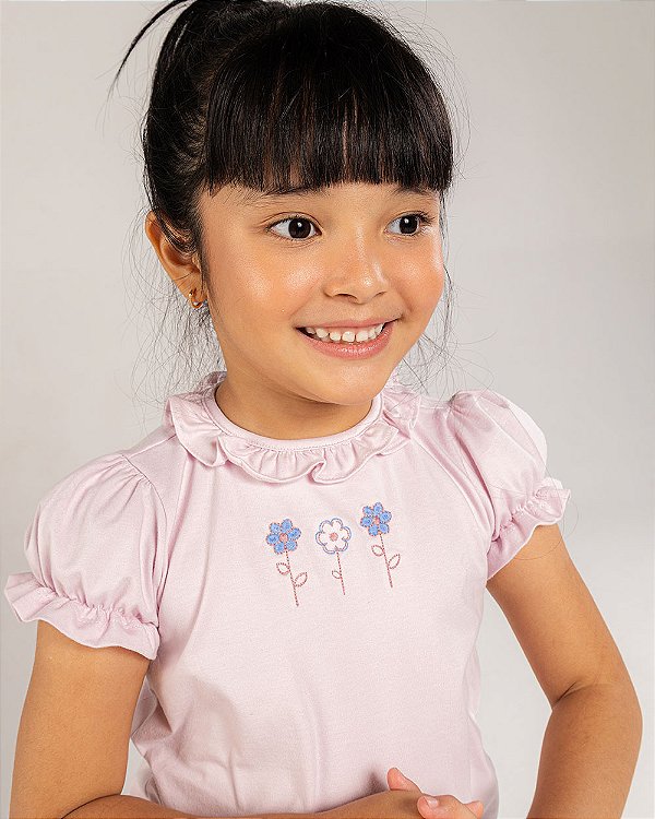 Blusa primavera Rosa algodão doce