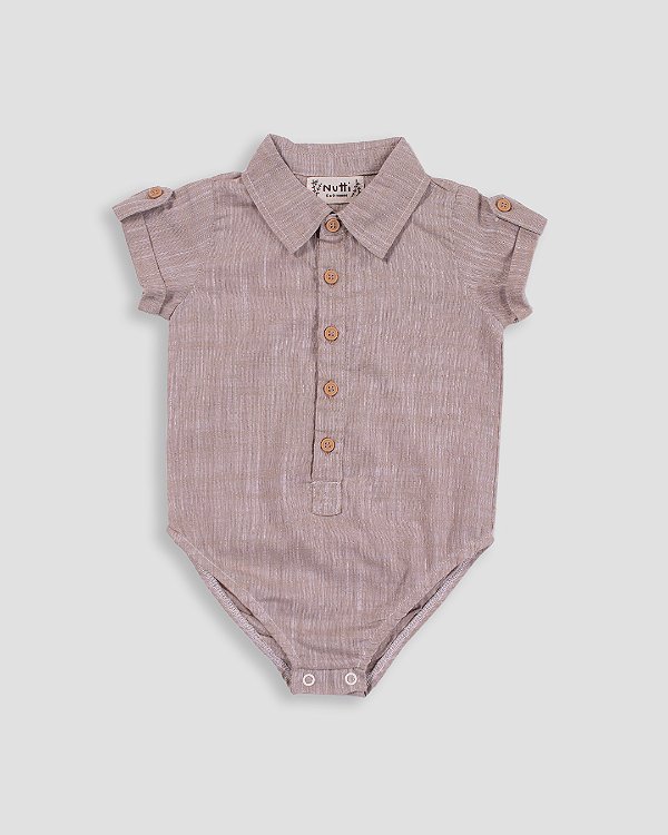 Body camisa manga curta Marrom