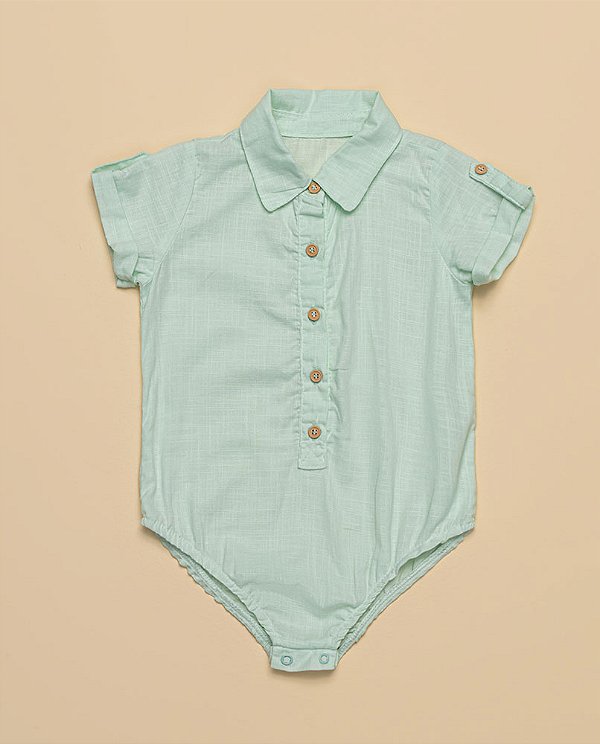 Body camisa manga curta Verde menta