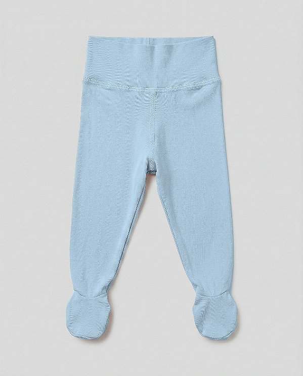 Calça comfort com pé Azul algodão doce