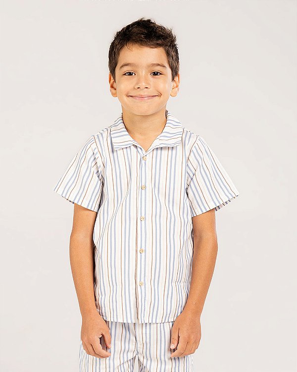 Camisa bálsamo Listras Azul