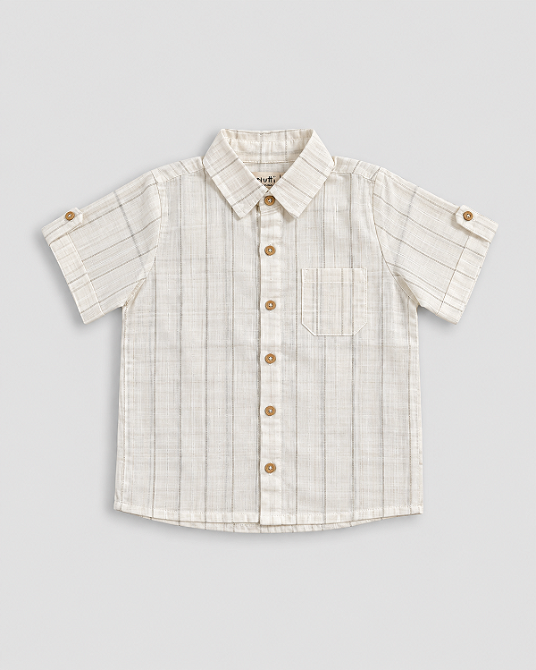 Camisa madeira manga curta Listrado