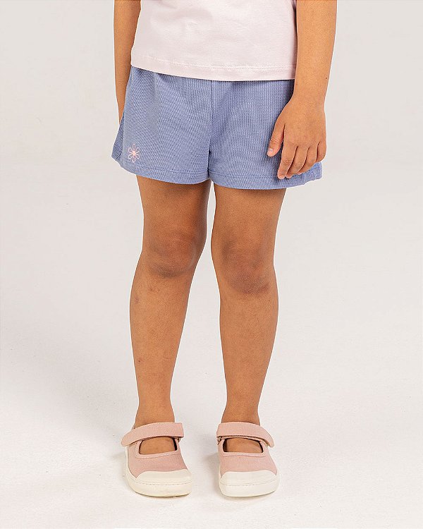 Short patchwork Azul cobalto