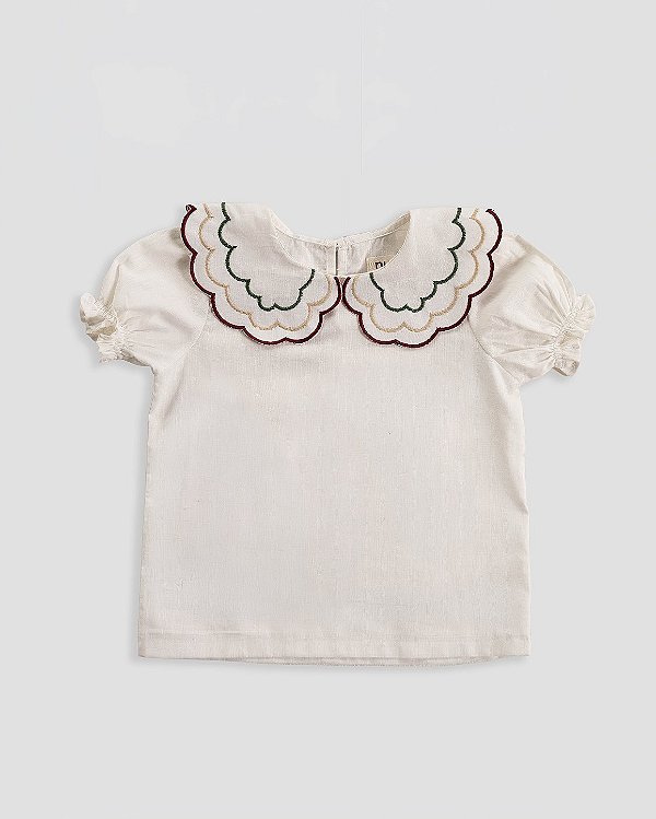 Blusa picnic manga curta Champagne