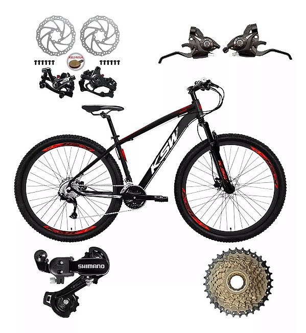Bicicleta Aro 29 Ksw Alumínio 24v Cambio Shimano Disco