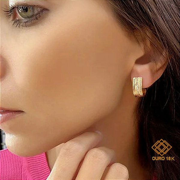 Brinco 7 Aros Ouro 18k