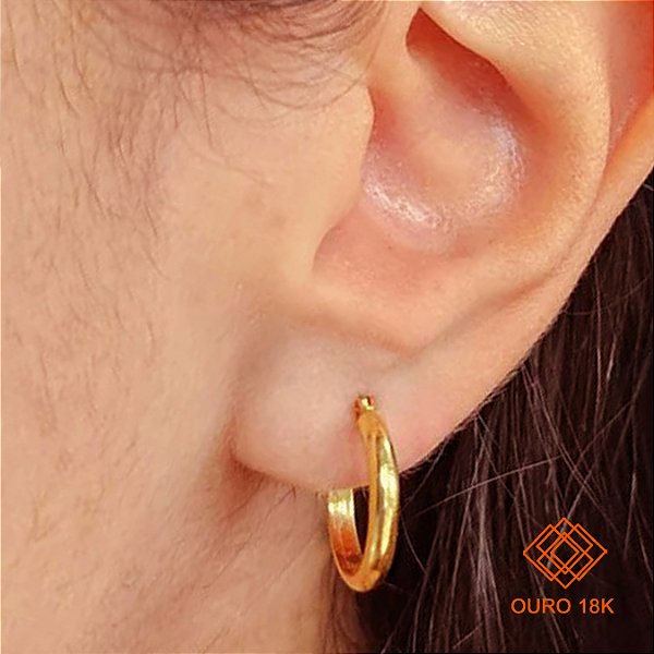Brinco Argola Italiana Ouro 18k