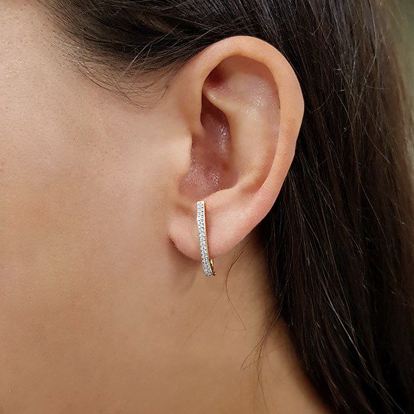 Brinco Argola Ouro 18k - Diamante Laboratório 38pts