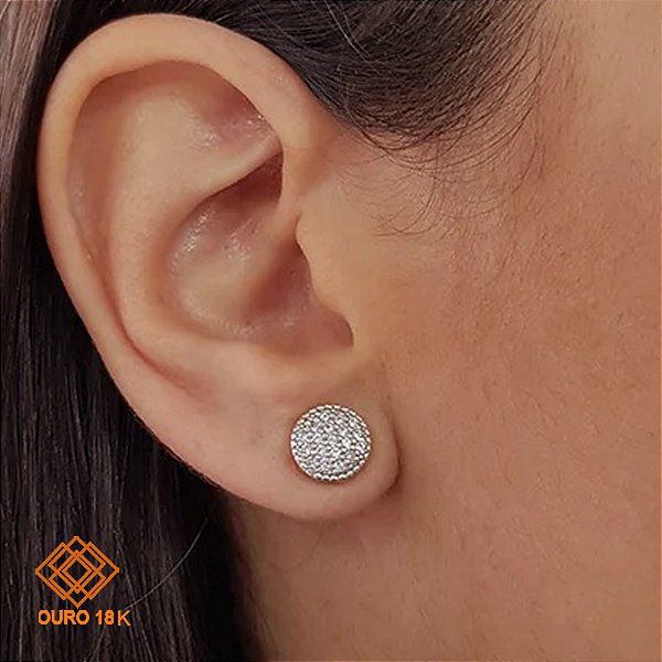 Brinco Chuveiro Ouro 18k Zircônias